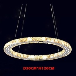 Kristallen hanglamp Verlichtingslampen Moderne armaturen Amber K9 Kristal Ronde Enkele Ring 30CM