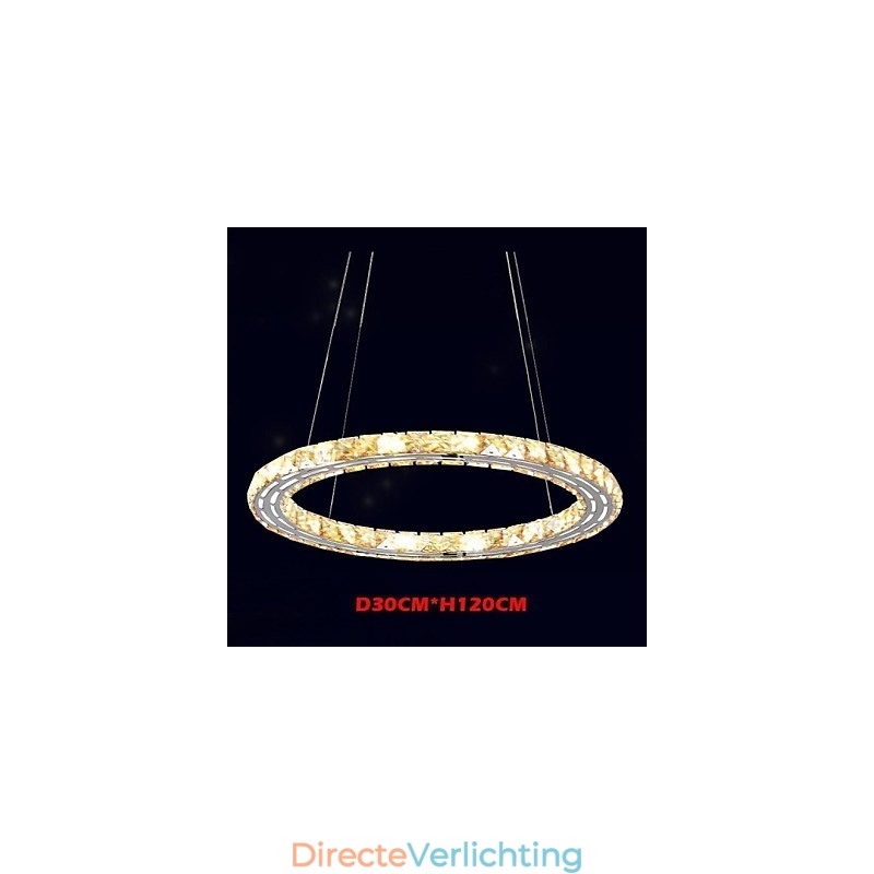 Kristallen hanglamp Verlichtingslampen Moderne armaturen Amber K9 Kristal Ronde Enkele Ring 30CM