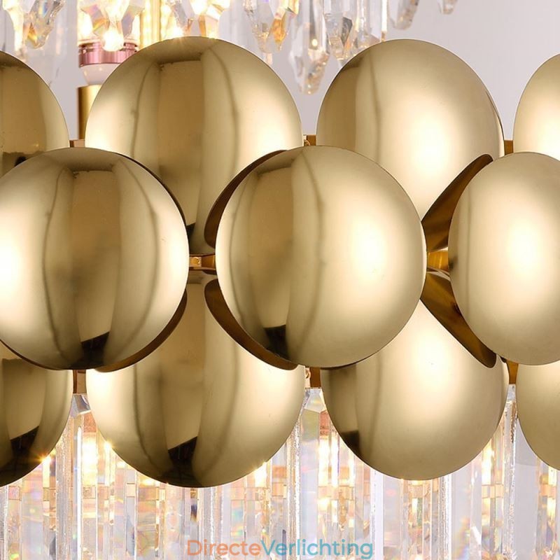 Kristallen hanglamp gegalvaniseerd goud luxe decoratieve plafondlamp 60cm