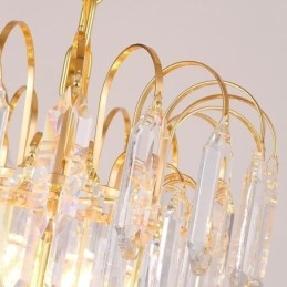 Kristallen hanglamp gegalvaniseerd goud luxe decoratieve plafondlamp 60cm