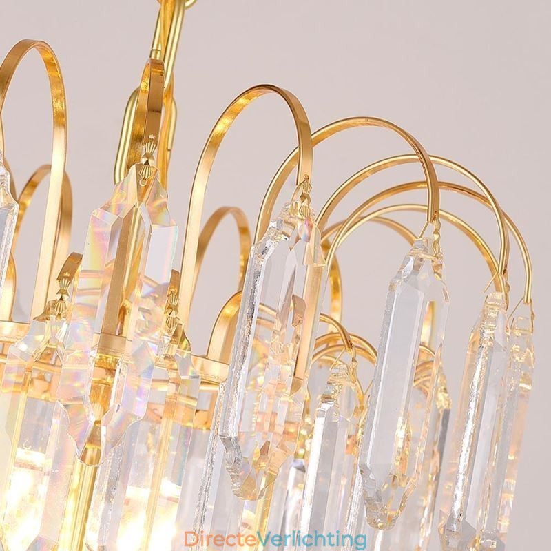 Kristallen hanglamp gegalvaniseerd goud luxe decoratieve plafondlamp 60cm