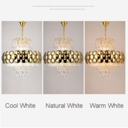 Kristallen hanglamp gegalvaniseerd goud luxe decoratieve plafondlamp 60cm