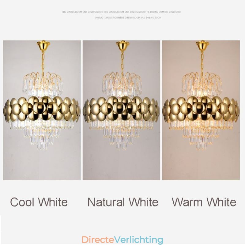 Kristallen hanglamp gegalvaniseerd goud luxe decoratieve plafondlamp 60cm