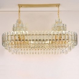 Kristallen hanglamp rechthoekig luxe decoratieve plafondlamp 100cm