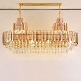 Kristallen hanglamp rechthoekig luxe decoratieve plafondlamp 100cm