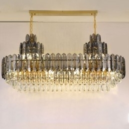 Kristallen hanglamp rechthoekig luxe decoratieve plafondlamp 100cm