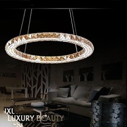 Kristallen hanglamp Verlichtingslampen Moderne armaturen Amber K9 Kristal Ronde Enkele Ring 30CM