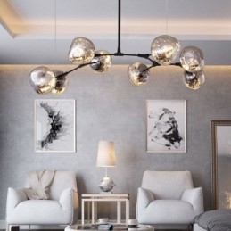 Nordic Plafondlamp Moderne Gegalvaniseerde Glas-in-lood Lampenkap Hanglamp