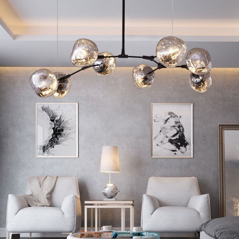 Nordic Plafondlamp Moderne Gegalvaniseerde Glas-in-lood Lampenkap Hanglamp