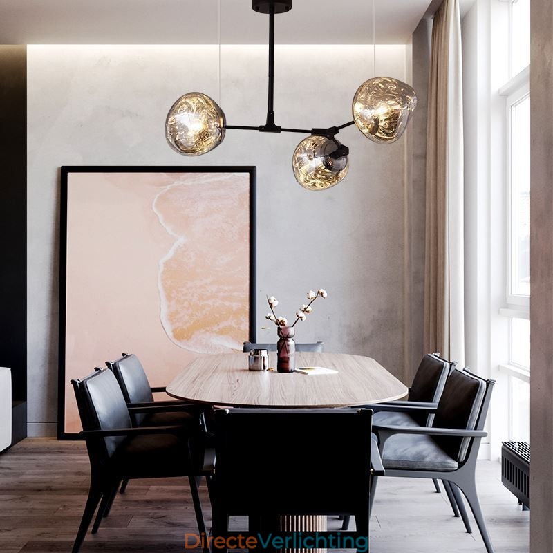 Nordic Plafondlamp Moderne Gegalvaniseerde Glas-in-lood Lampenkap Hanglamp