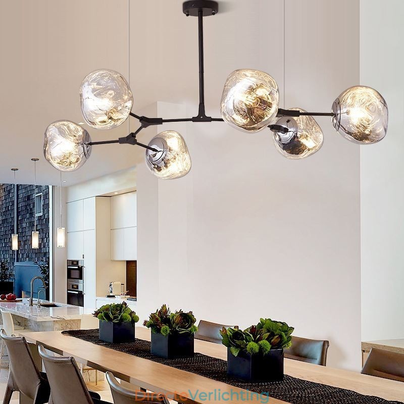 Nordic Plafondlamp Moderne Gegalvaniseerde Glas-in-lood Lampenkap Hanglamp