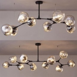 Nordic Plafondlamp Moderne Gegalvaniseerde Glas-in-lood Lampenkap Hanglamp