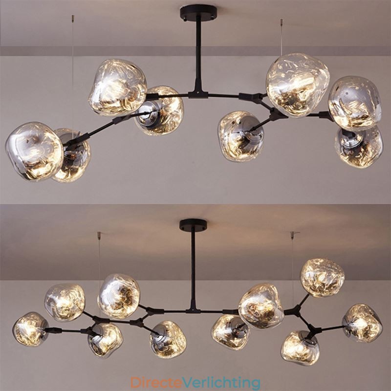 Nordic Plafondlamp Moderne Gegalvaniseerde Glas-in-lood Lampenkap Hanglamp