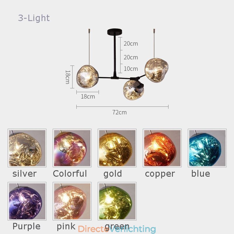 Nordic Plafondlamp Moderne Gegalvaniseerde Glas-in-lood Lampenkap Hanglamp