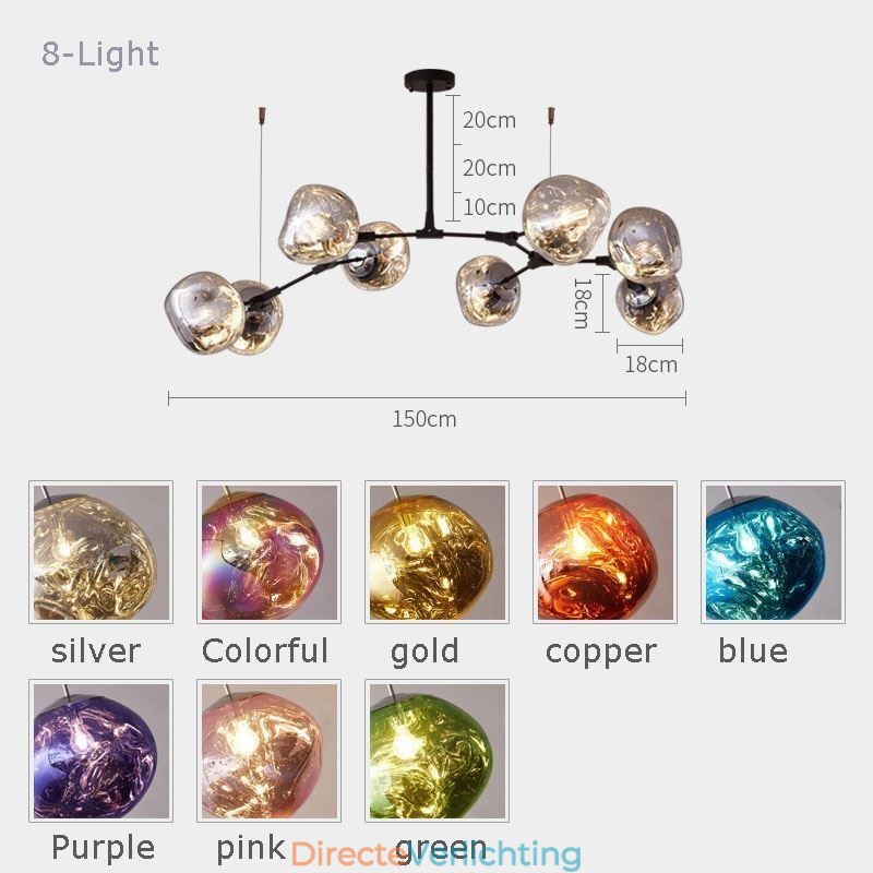 Nordic Plafondlamp Moderne Gegalvaniseerde Glas-in-lood Lampenkap Hanglamp