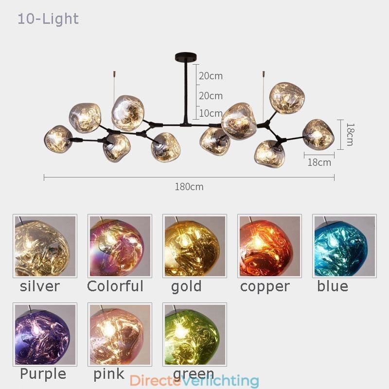 Nordic Plafondlamp Moderne Gegalvaniseerde Glas-in-lood Lampenkap Hanglamp