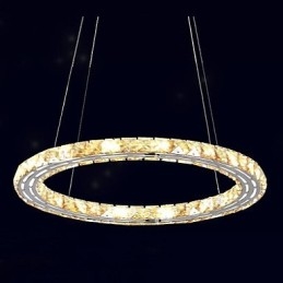 Kristallen hanglamp Verlichtingslampen Moderne armaturen Amber K9 Kristal Ronde Enkele Ring 30CM