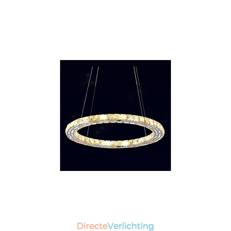 Kristallen hanglamp Verlichtingslampen Moderne armaturen Amber K9 Kristal Ronde Enkele Ring 30CM