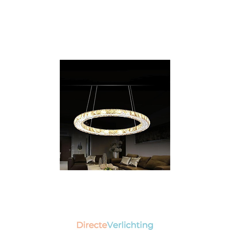 Kristallen hanglamp Verlichtingslampen Moderne armaturen Amber K9 Kristal Ronde Enkele Ring 30CM