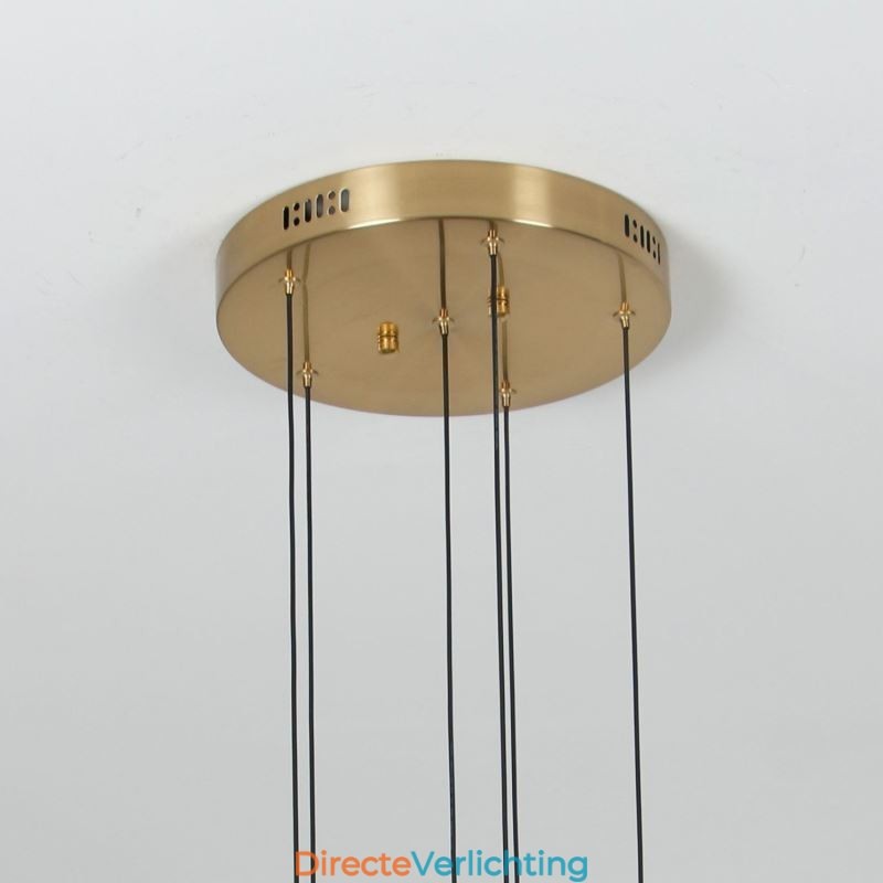 Hanglamp Koper Kristal Kolom Cluster Plafondlamp