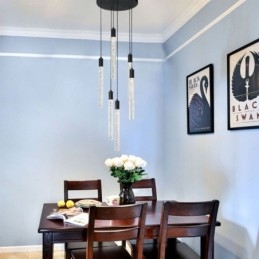 Hanglamp Zwarte Kristallen Kolom Cluster Plafondlamp