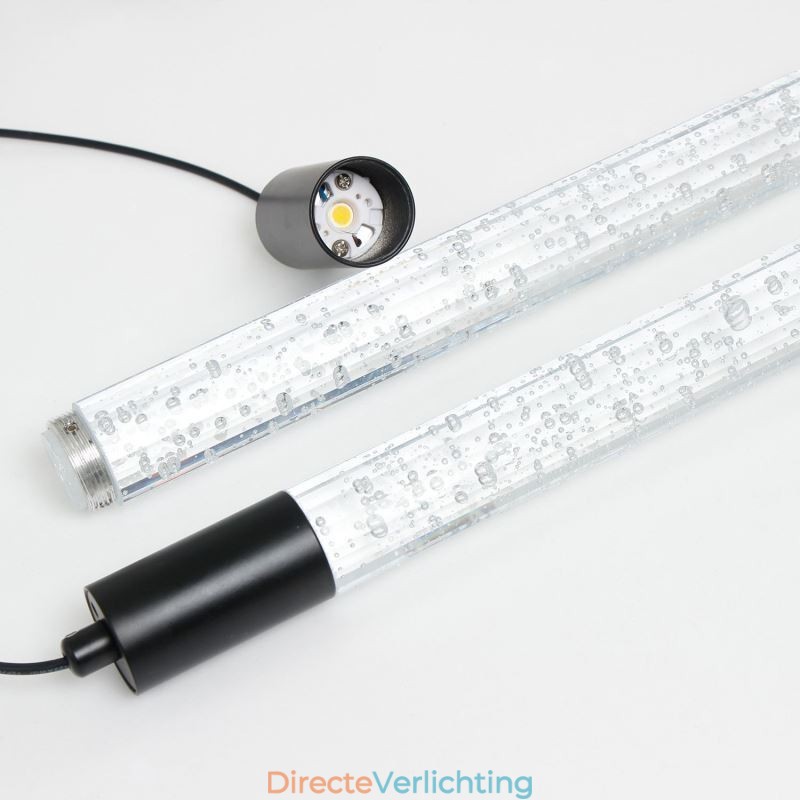 Hanglamp Zwarte Kristallen Kolom Cluster Plafondlamp