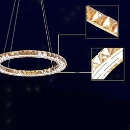 Kristallen hanglamp Verlichtingslampen Moderne armaturen Amber K9 Kristal Ronde Enkele Ring 30CM