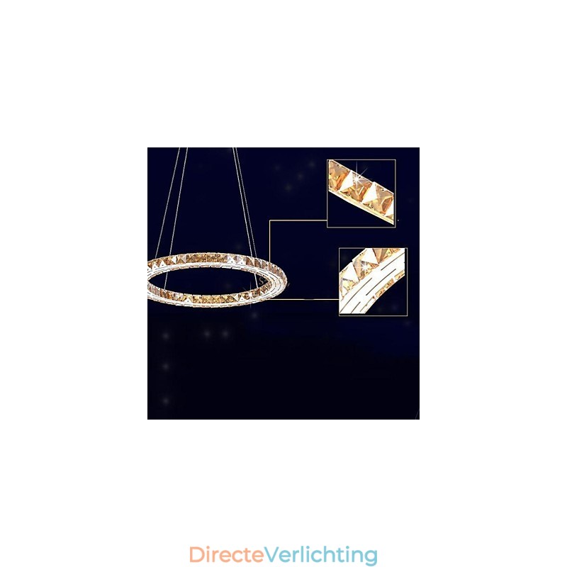 Kristallen hanglamp Verlichtingslampen Moderne armaturen Amber K9 Kristal Ronde Enkele Ring 30CM
