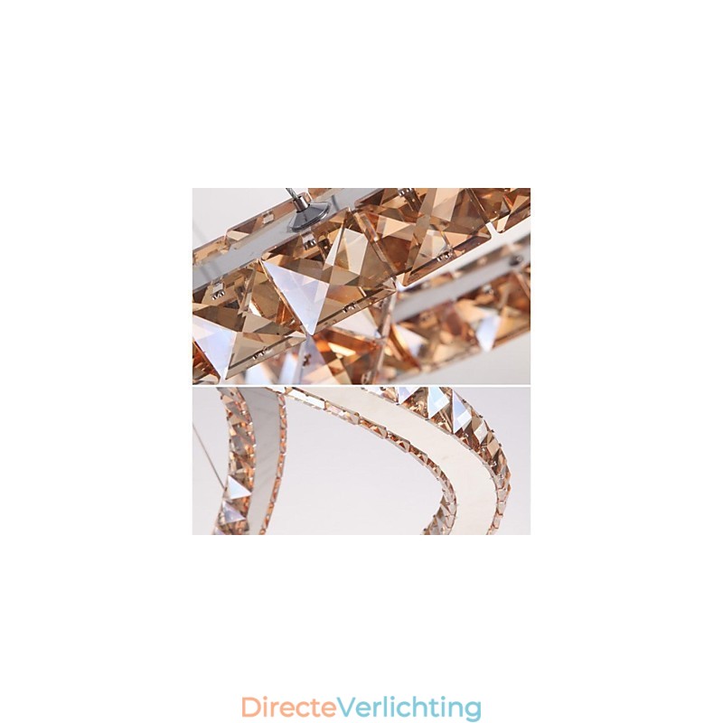 Kristallen hanglamp Verlichtingslampen Moderne armaturen Amber K9 Kristal Ronde Enkele Ring 30CM
