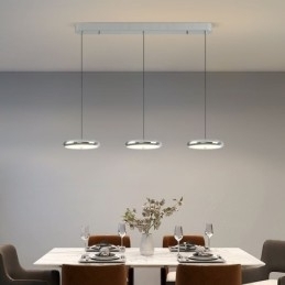 Plafondlamp met drie koppen en hanglamp