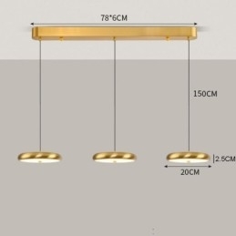 Plafondlamp met drie koppen en hanglamp