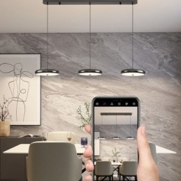 Plafondlamp met drie koppen en hanglamp
