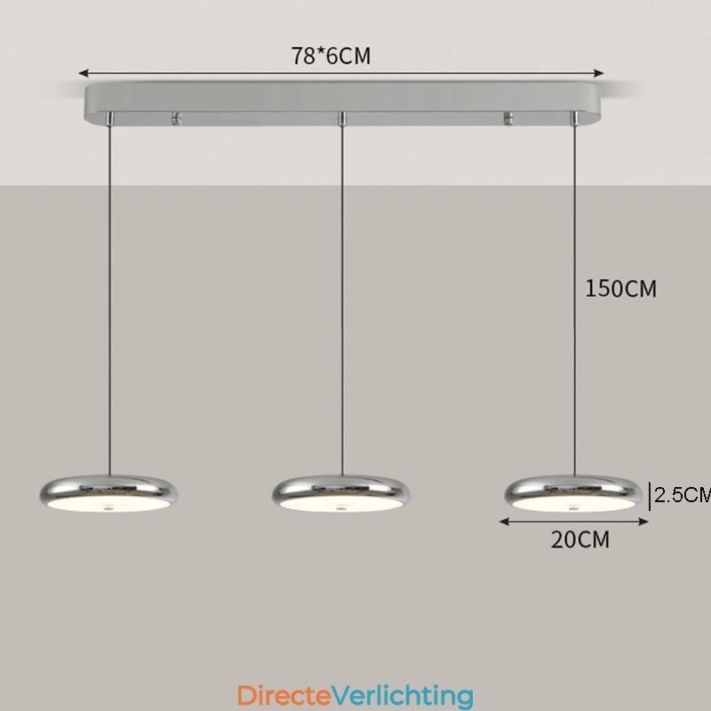 Plafondlamp met drie koppen en hanglamp