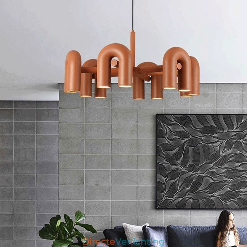 Hanglamp Rond Smeedijzer U-vormig Plafondlamp 90 Draaibare Kap