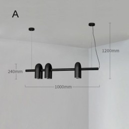 Plafondlamp Smeedijzer U-vormige hanglamp 90 Draaibare kap