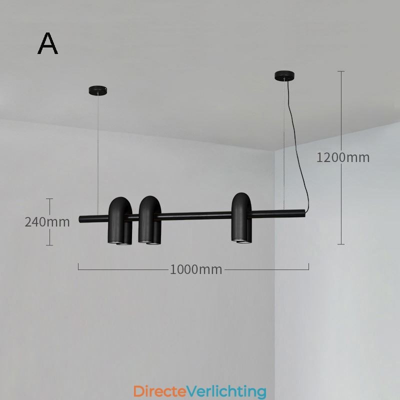 Plafondlamp Smeedijzer U-vormige hanglamp 90 Draaibare kap