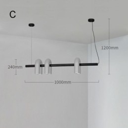 Plafondlamp Smeedijzer U-vormige hanglamp 90 Draaibare kap