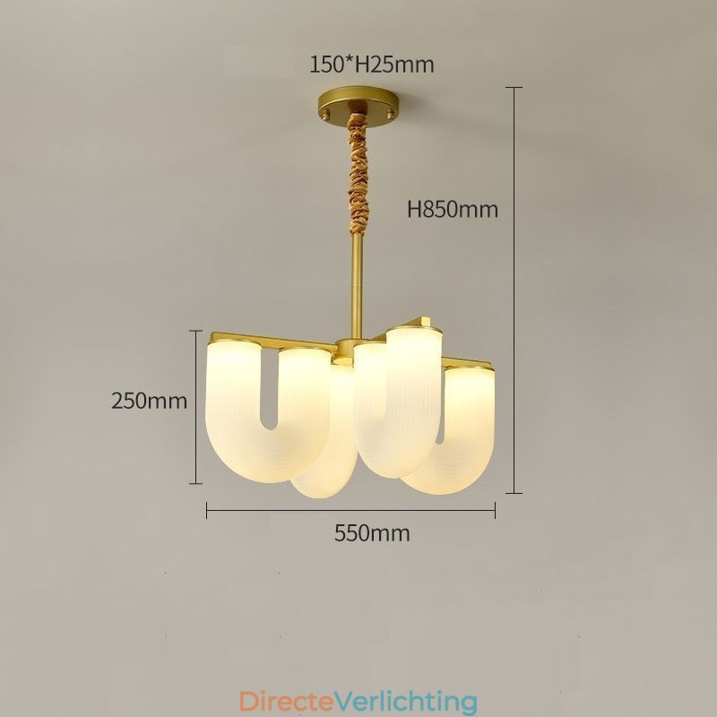 U-vormige kroonluchter Franse crèmekleurige hanglamp