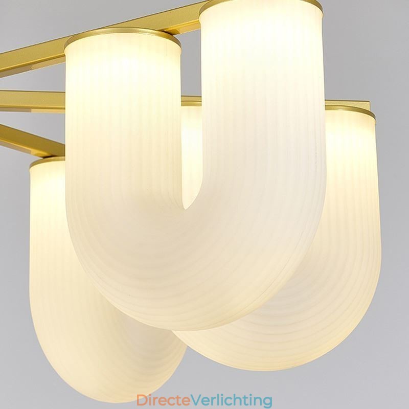 U-vormige kroonluchter Franse crèmekleurige hanglamp