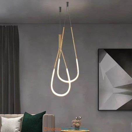Hanglamp Creative Line Bamboe Plafondlamp Zwart Goud Hanglamp Creative Line Bamboe Plafondlamp Zwart Goud