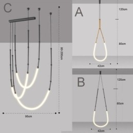 Hanglamp Creative Line Bamboe Plafondlamp Zwart Goud