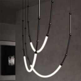 Hanglamp Creative Line Bamboe Plafondlamp Zwart Goud