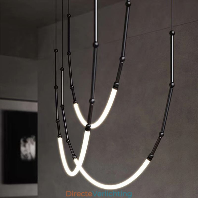 Hanglamp Creative Line Bamboe Plafondlamp Zwart Goud