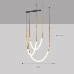 Hanglamp Creative Line Bamboe Plafondlamp Zwart Goud
