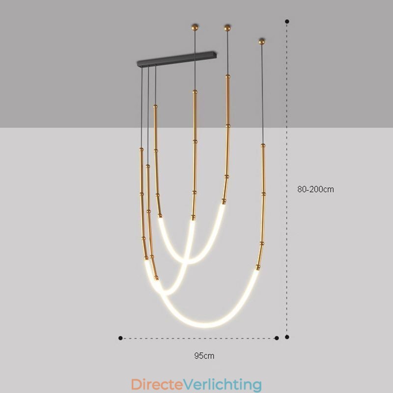 Hanglamp Creative Line Bamboe Plafondlamp Zwart Goud