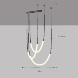 Hanglamp Creative Line Bamboe Plafondlamp Zwart Goud
