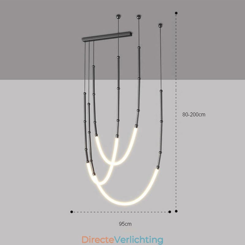Hanglamp Creative Line Bamboe Plafondlamp Zwart Goud
