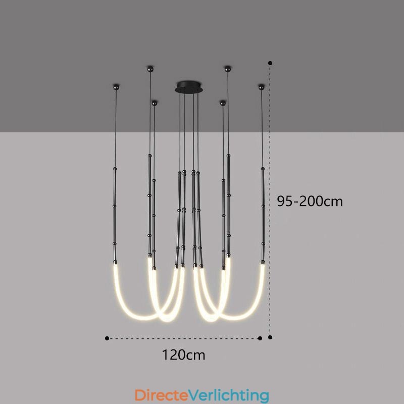 Plafondlamp Creative Line Bamboe Hanglamp Zwart Goud