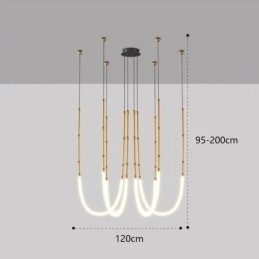Plafondlamp Creative Line Bamboe Hanglamp Zwart Goud