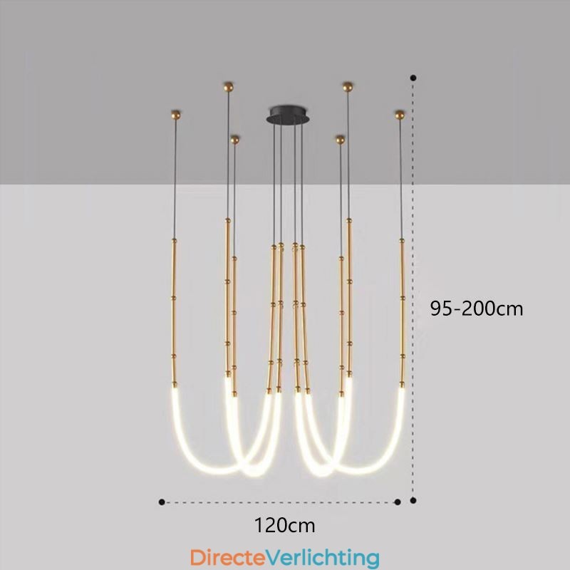 Plafondlamp Creative Line Bamboe Hanglamp Zwart Goud